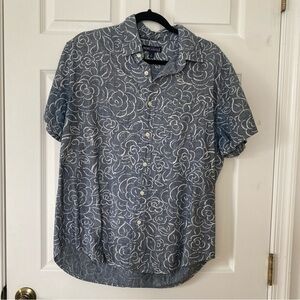 J crew short sleeve men’s button down shirt size large L